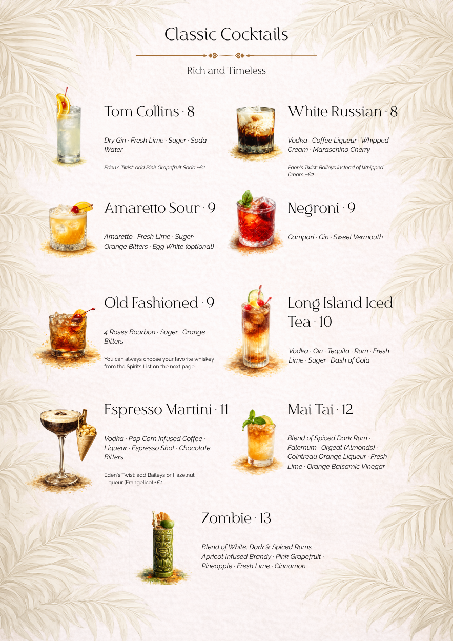 Cocktails and spirits menu 4