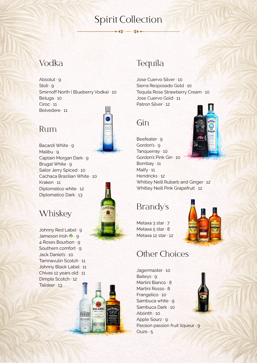 Cocktails and spirits menu 5